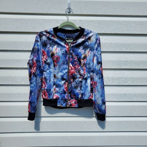 Allegra K Jackets & Blazers - Allegra K floral satin bomber jacket sz large